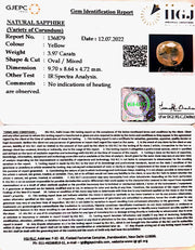 3.97/CT Natural Ceylonese Pukhraj with Govt Lab Certificate-6771